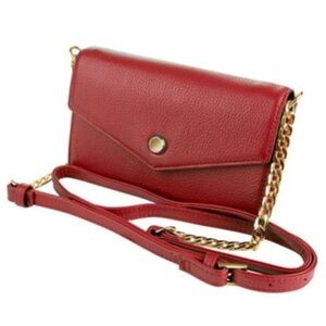 Stella & Max Genuine Leather Red Crossbody Purse Wallet
